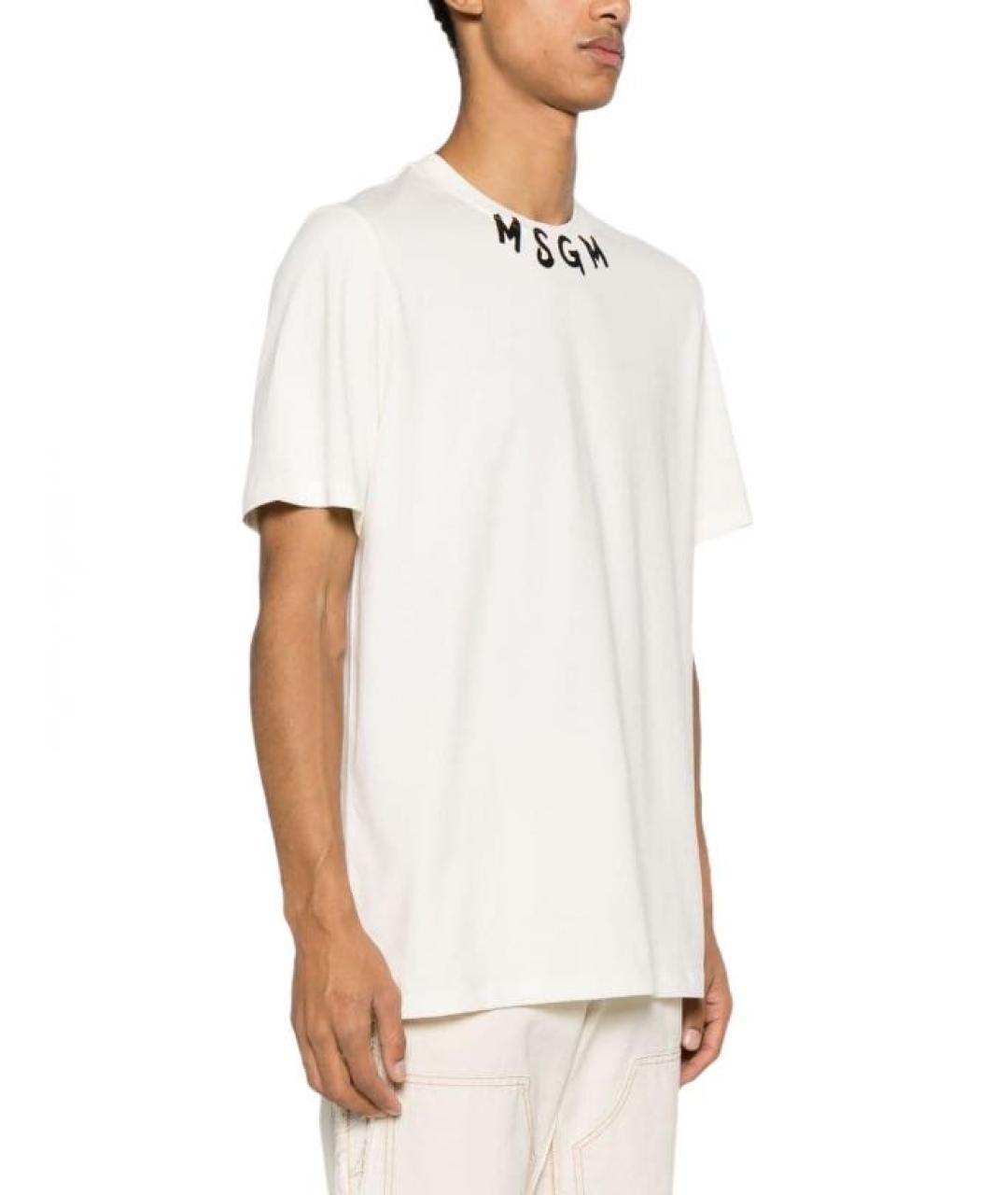 MSGM Белая хлопковая футболка, фото 3