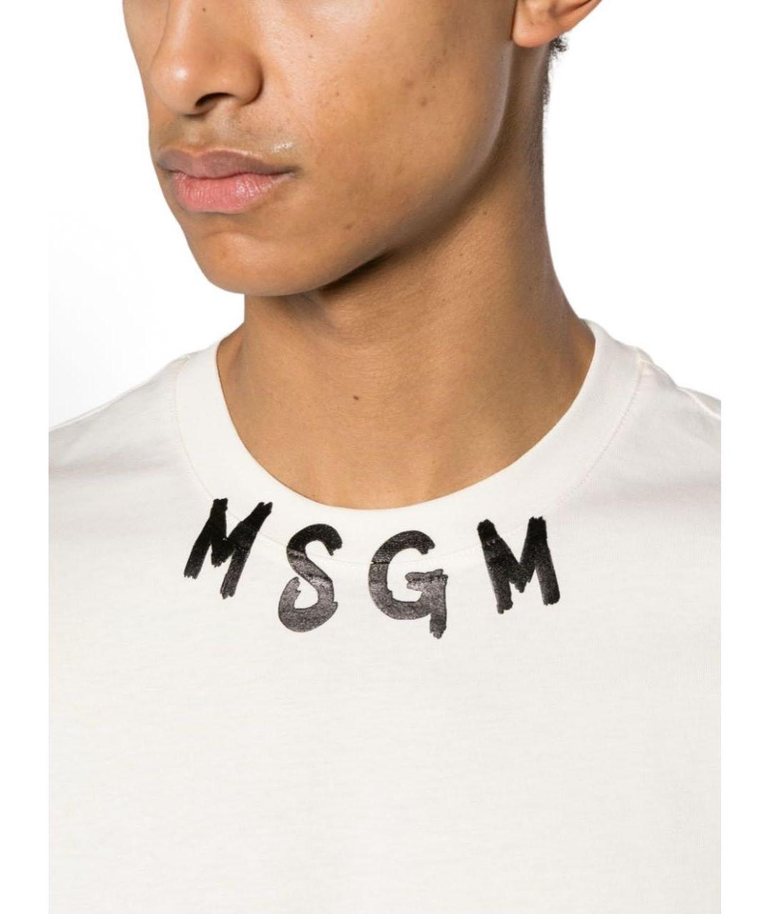 MSGM Белая хлопковая футболка, фото 4