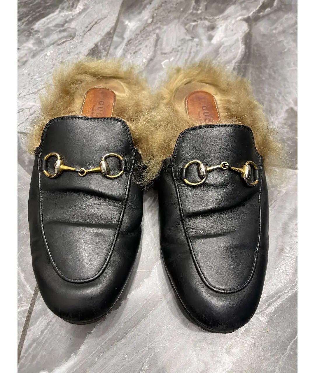 GUCCI Черные кожаные мюли, фото 2