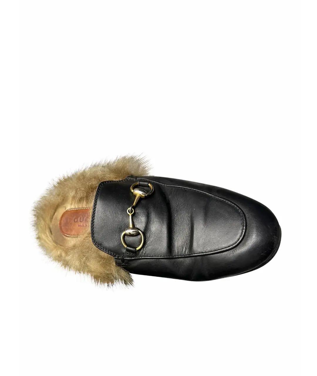 GUCCI Черные кожаные мюли, фото 5