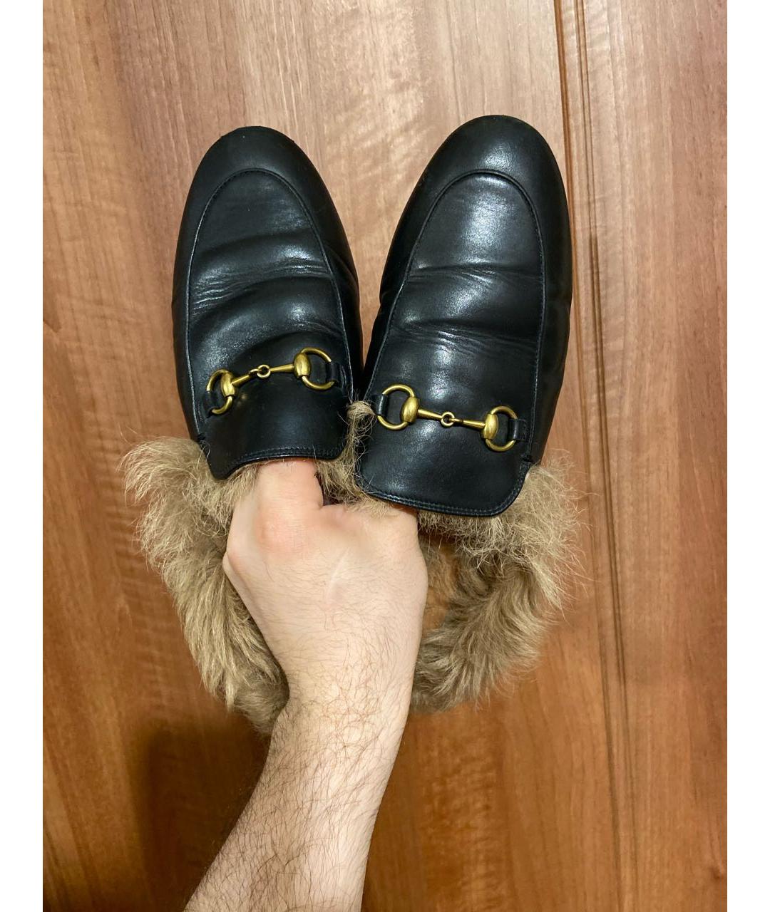GUCCI Черные кожаные мюли, фото 3
