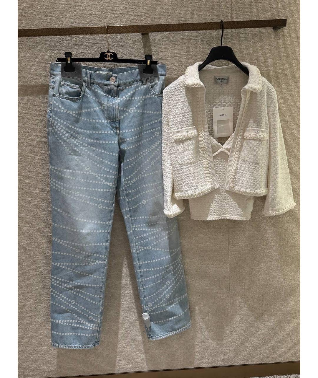 CHANEL Голубые хлопковые прямые джинсы, фото 8