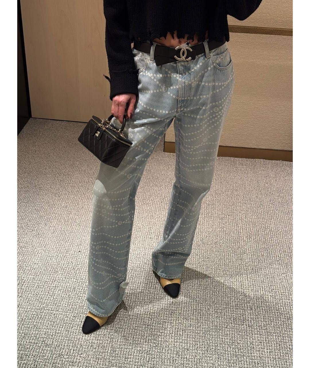 CHANEL Голубые хлопковые прямые джинсы, фото 7
