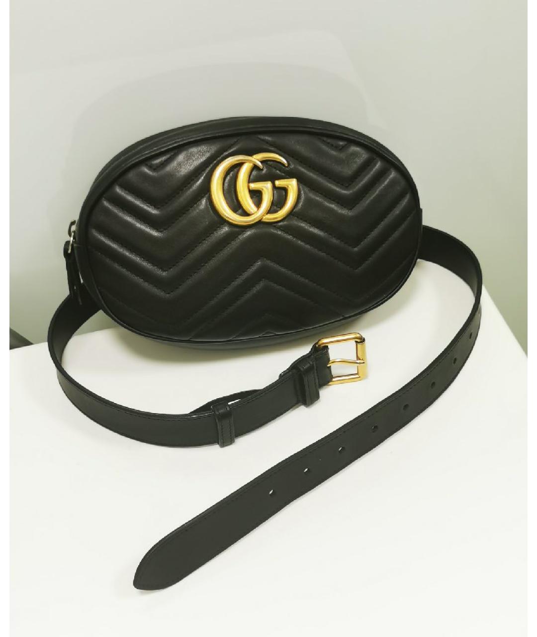 GUCCI Черная кожаная поясная сумка, фото 10