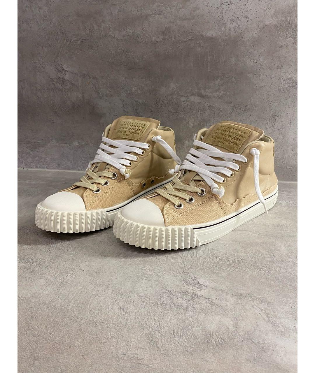 MAISON MARGIELA Бежевые кеды, фото 3