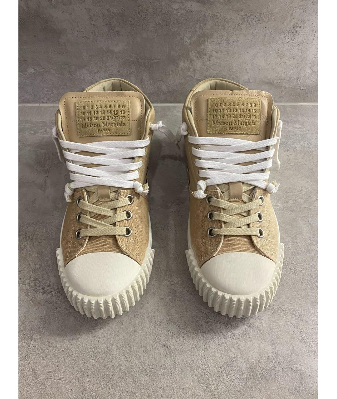 MAISON MARGIELA Бежевые кеды, фото 4