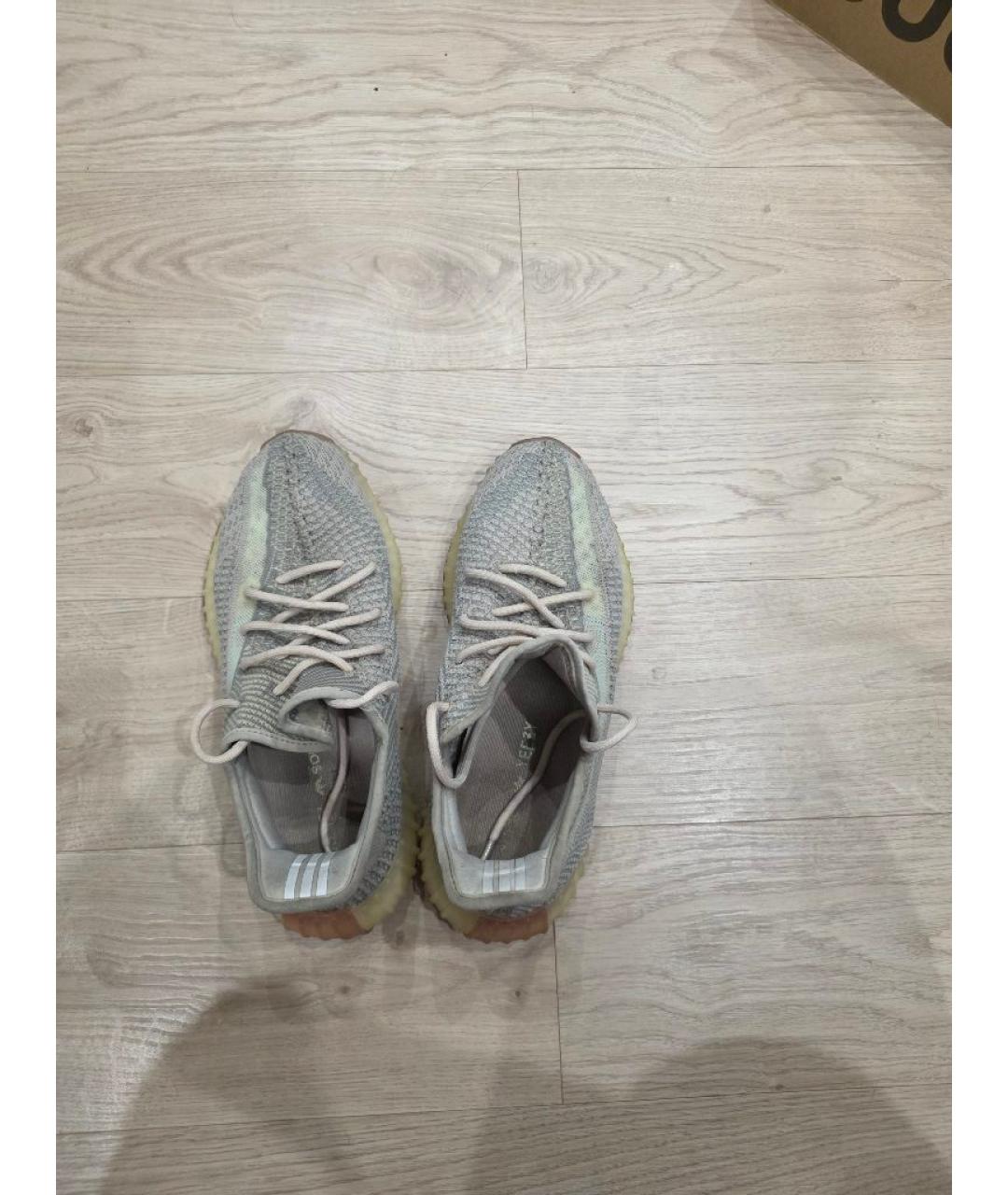 ADIDAS YEEZY Бежевые текстильные низкие кроссовки / кеды, фото 3