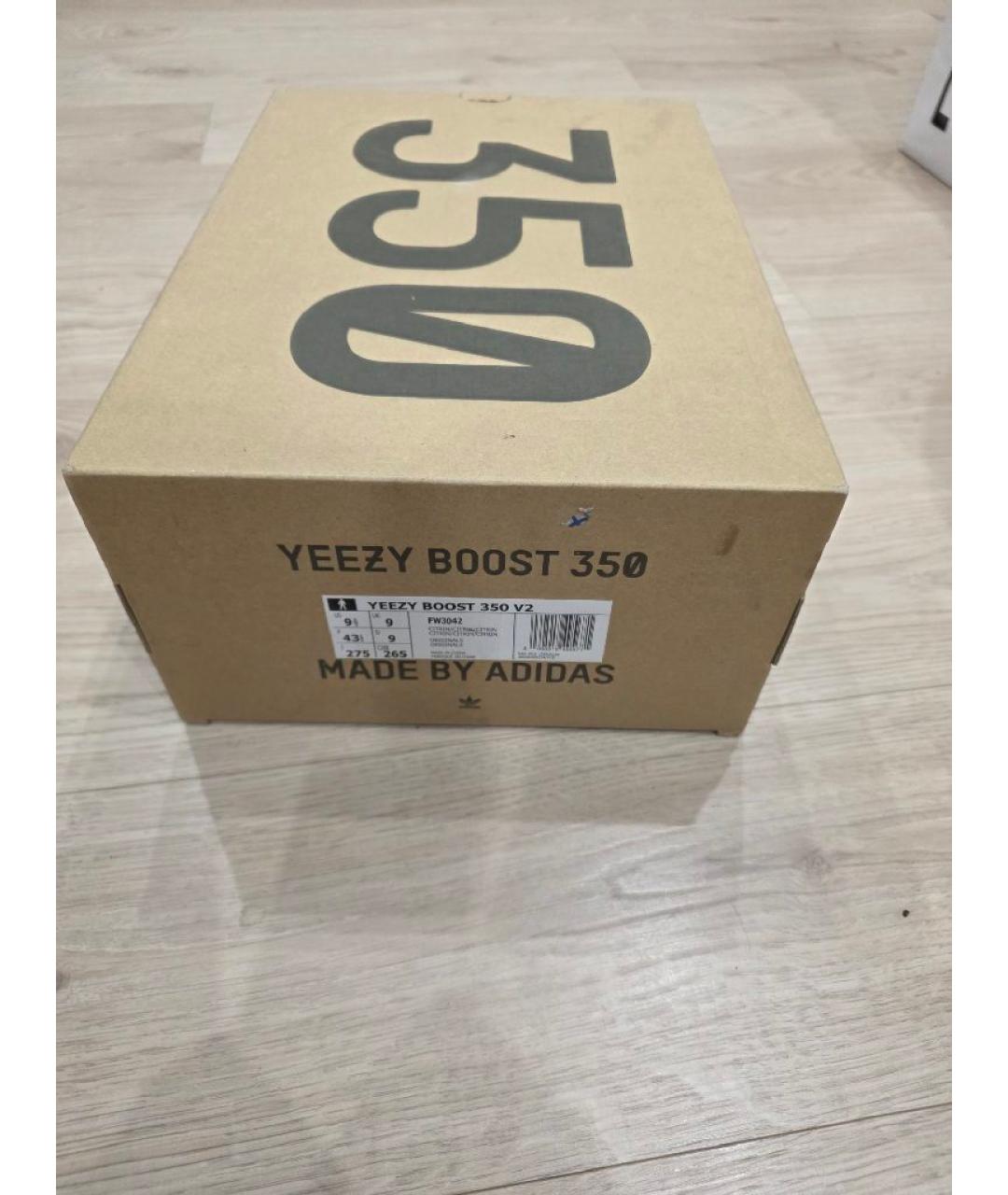 ADIDAS YEEZY Бежевые текстильные низкие кроссовки / кеды, фото 6