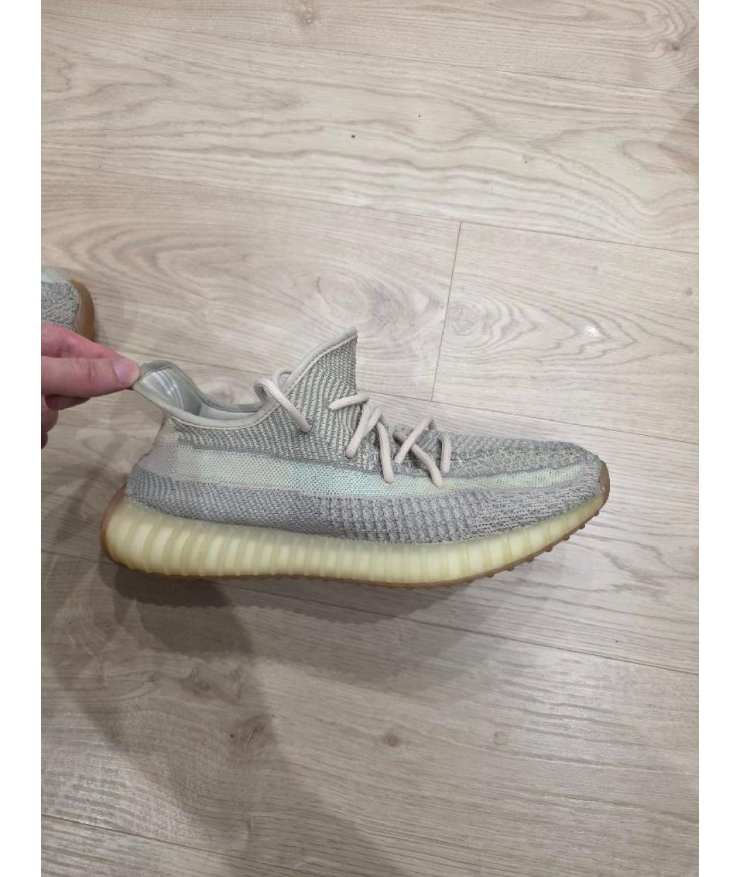 ADIDAS YEEZY Бежевые текстильные низкие кроссовки / кеды, фото 7