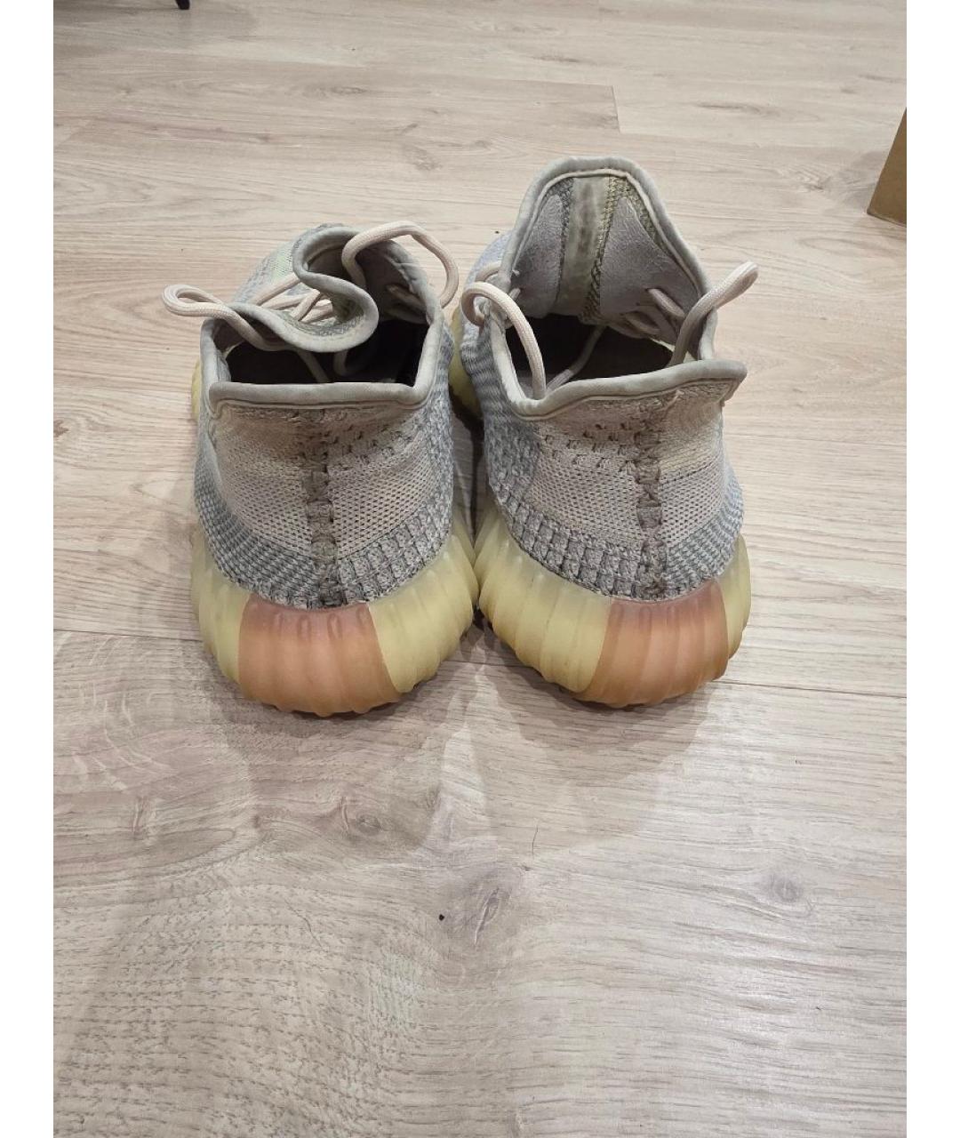 ADIDAS YEEZY Бежевые текстильные низкие кроссовки / кеды, фото 4