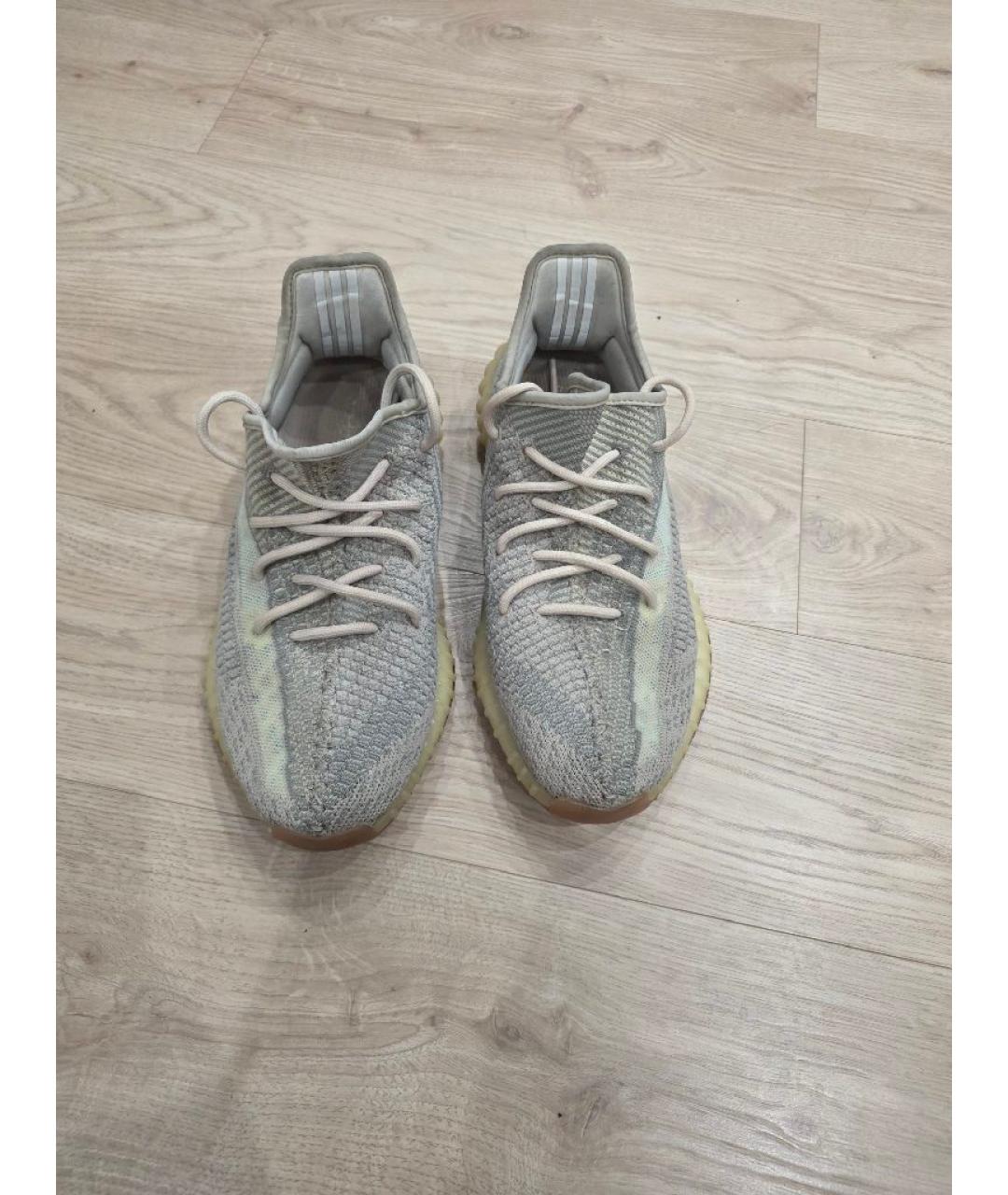ADIDAS YEEZY Бежевые текстильные низкие кроссовки / кеды, фото 2