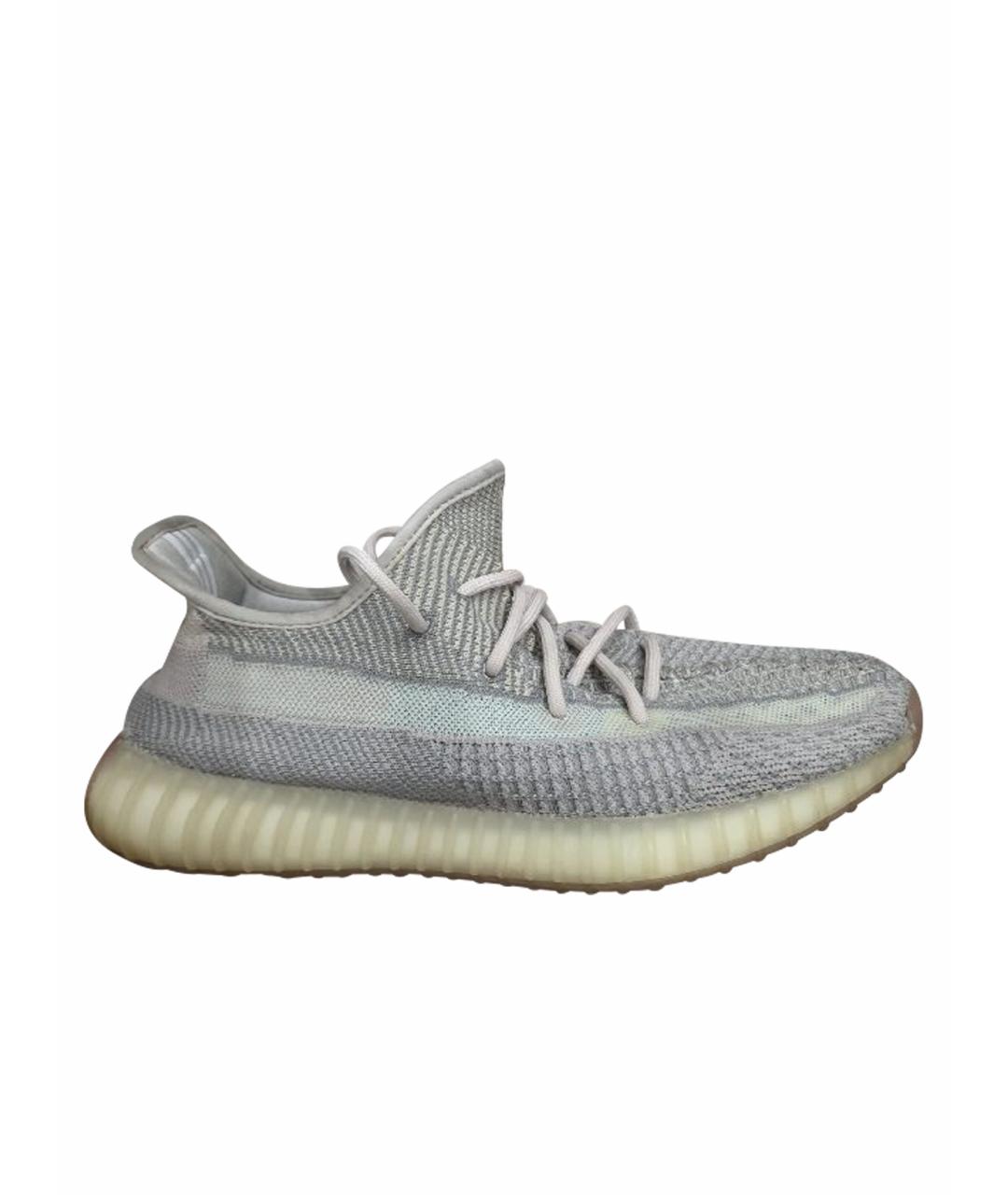 ADIDAS YEEZY Бежевые текстильные низкие кроссовки / кеды, фото 1