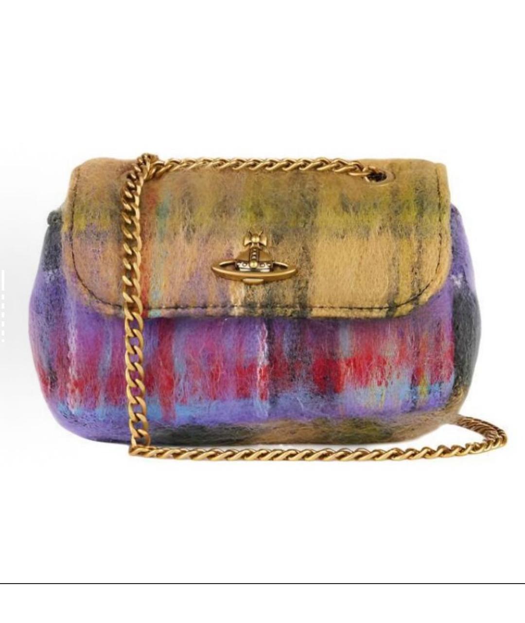 VIVIENNE WESTWOOD Мульти шерстяная сумка с короткими ручками, фото 8
