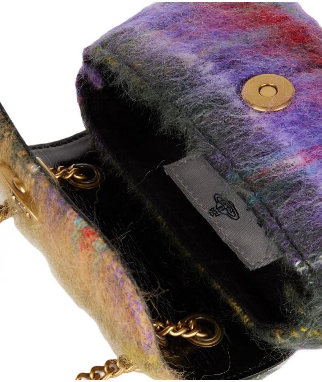 VIVIENNE WESTWOOD Мульти шерстяная сумка с короткими ручками, фото 4