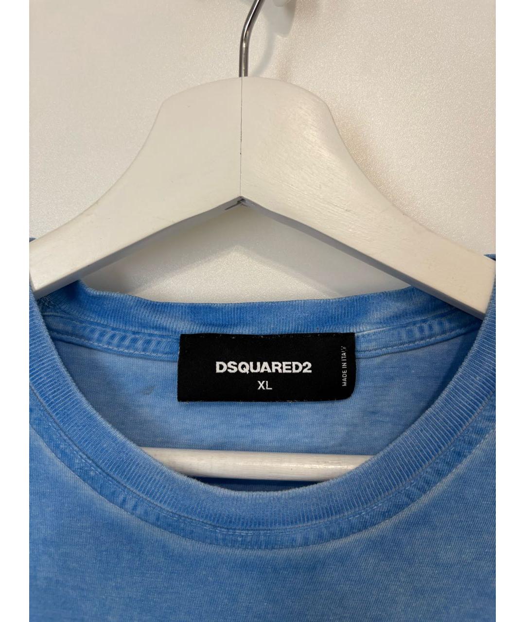 DSQUARED2 Голубая хлопковая футболка, фото 3