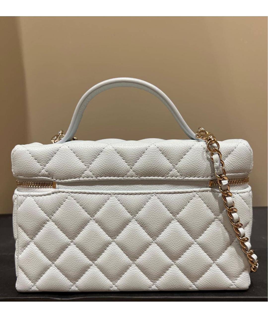 CHANEL Голубая кожаная сумка с короткими ручками, фото 3