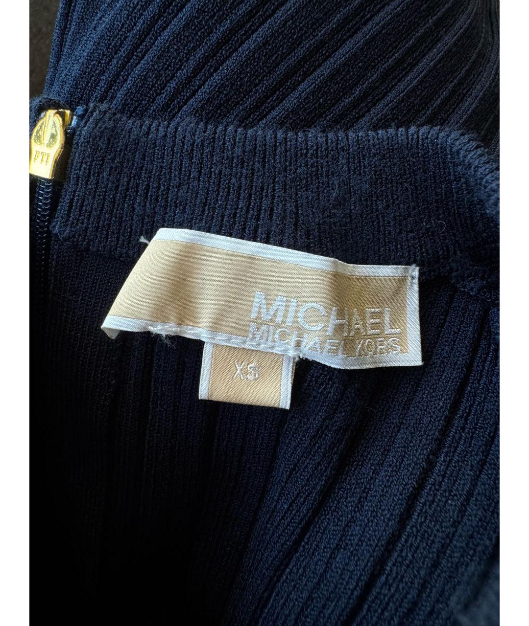 MICHAEL MICHAEL KORS Темно-синее вискозное повседневное платье, фото 4