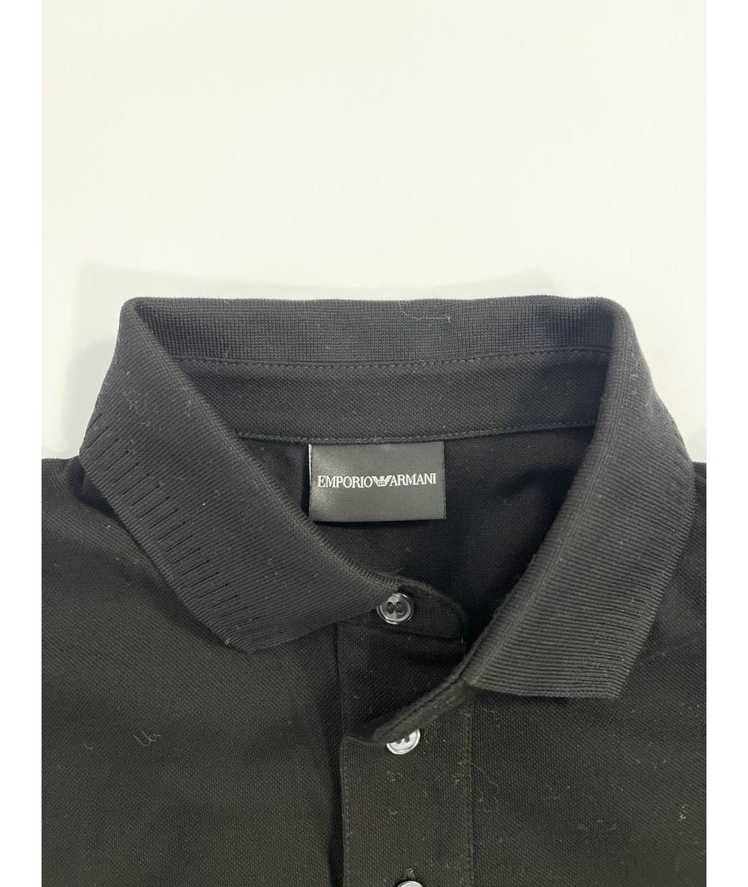 EMPORIO ARMANI Черное поло с коротким рукавом, фото 3