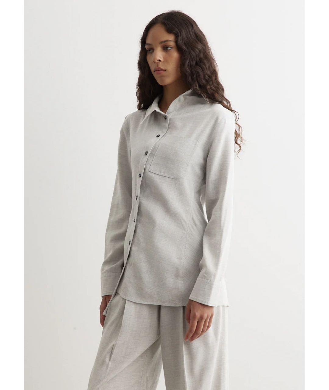 JACQUEMUS Серая льняная рубашка, фото 3