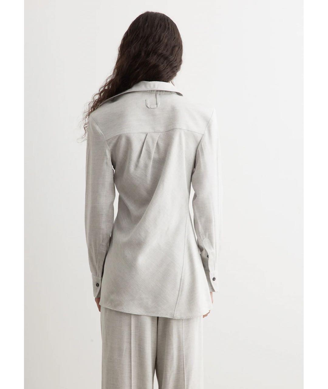 JACQUEMUS Серая льняная рубашка, фото 4
