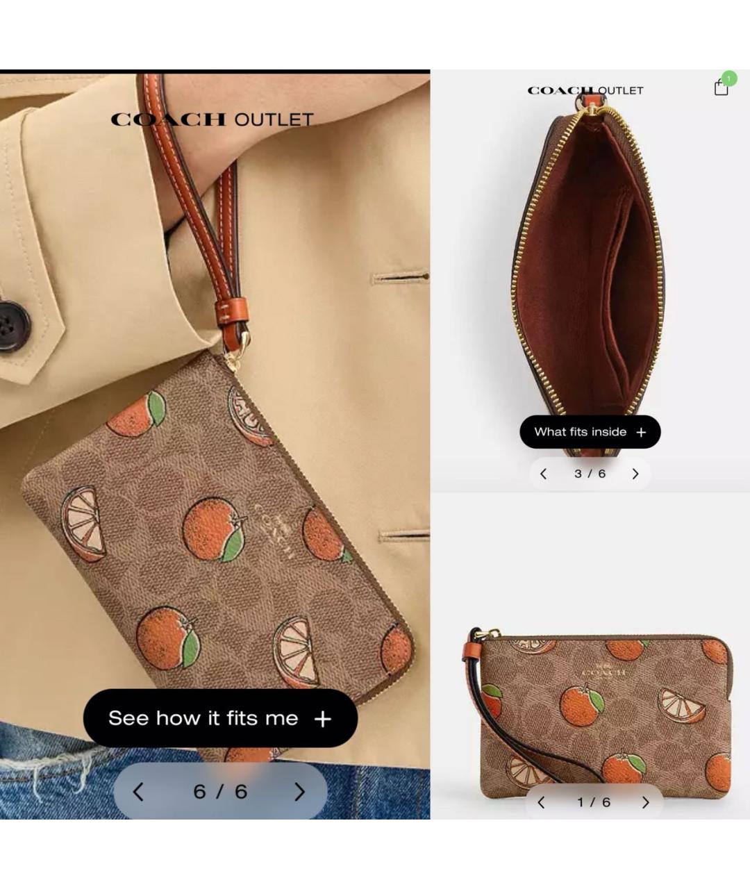 COACH Коричневый кошелек, фото 8