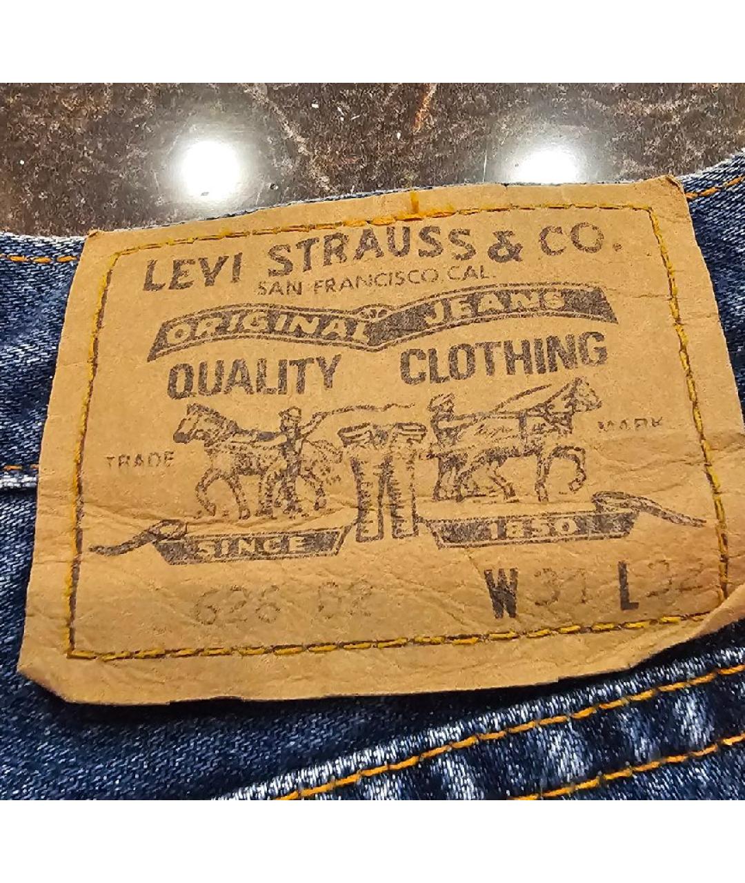 LEVI'S Синие хлопковые прямые джинсы, фото 3