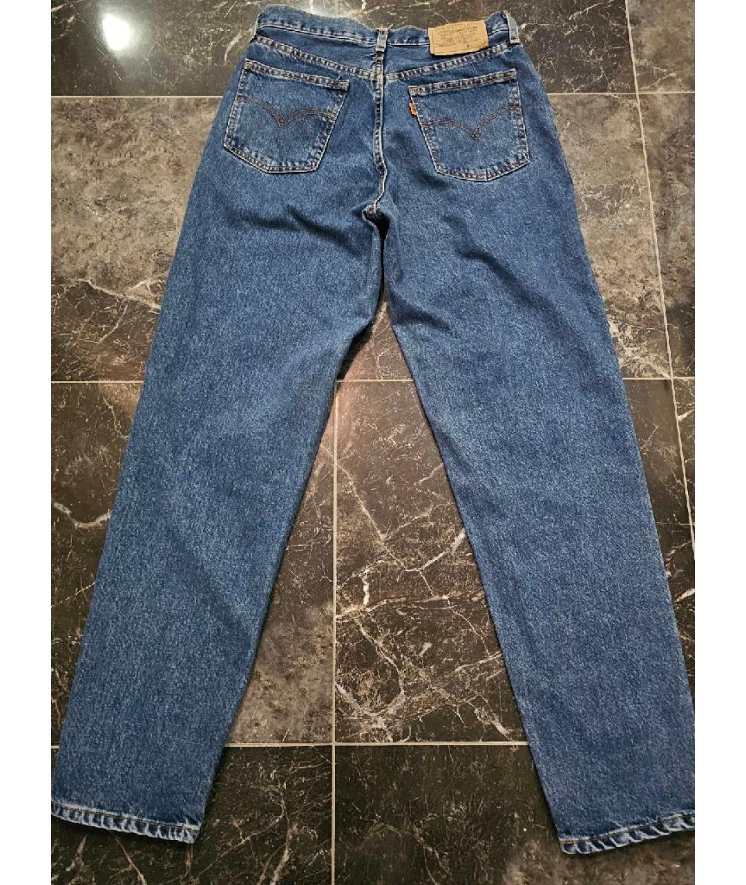 LEVI'S Синие хлопковые прямые джинсы, фото 2