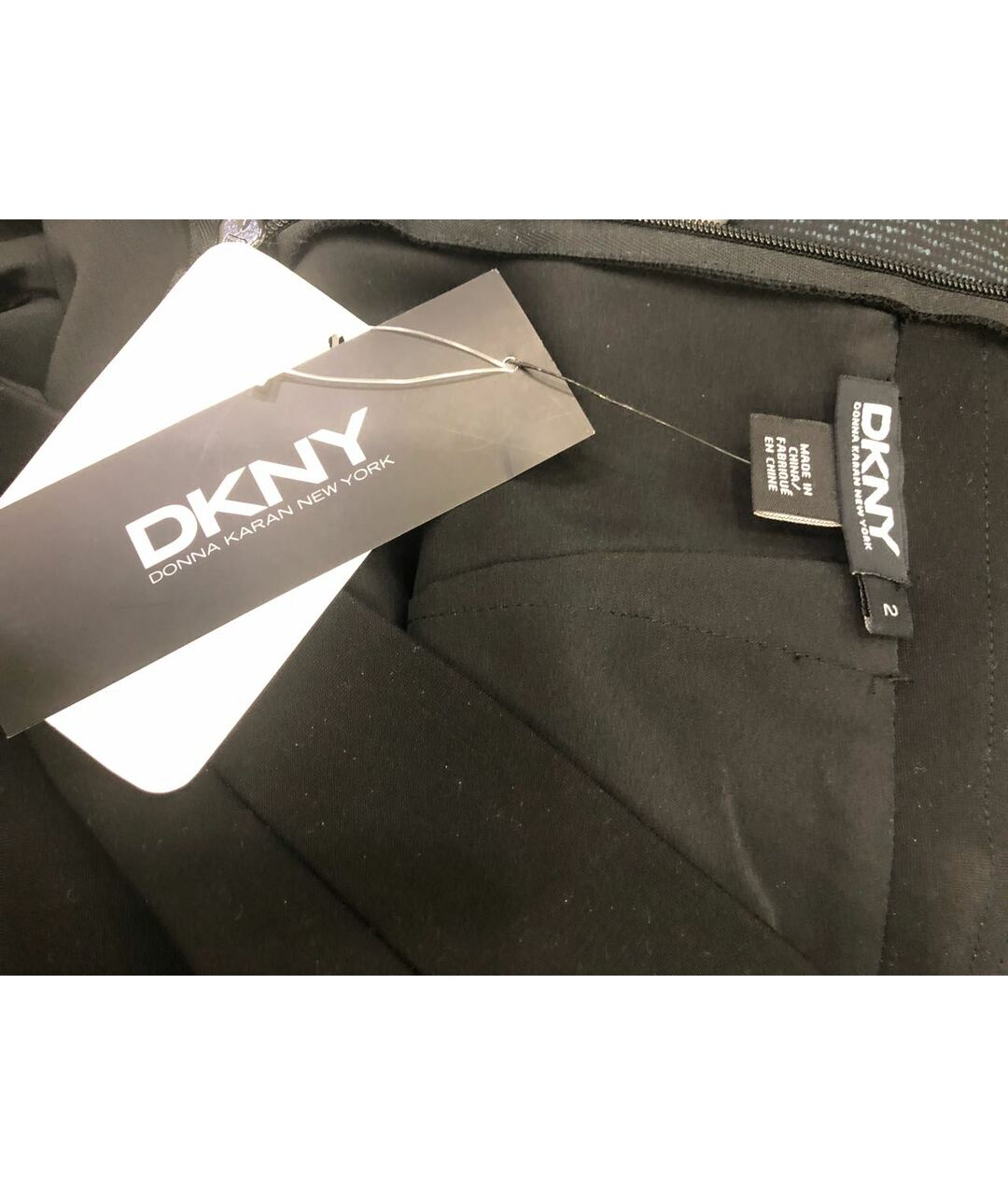 DKNY Черная полиэстеровая юбка миди, фото 4