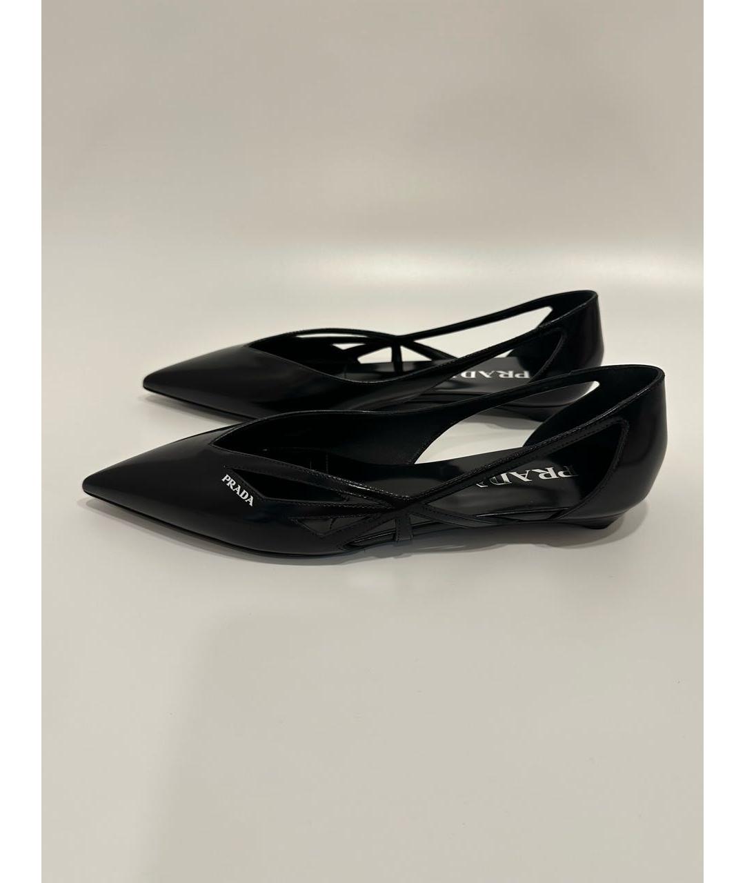PRADA Черные балетки из лакированной кожи, фото 4