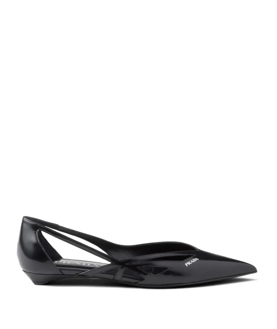 PRADA Черные балетки из лакированной кожи, фото 1