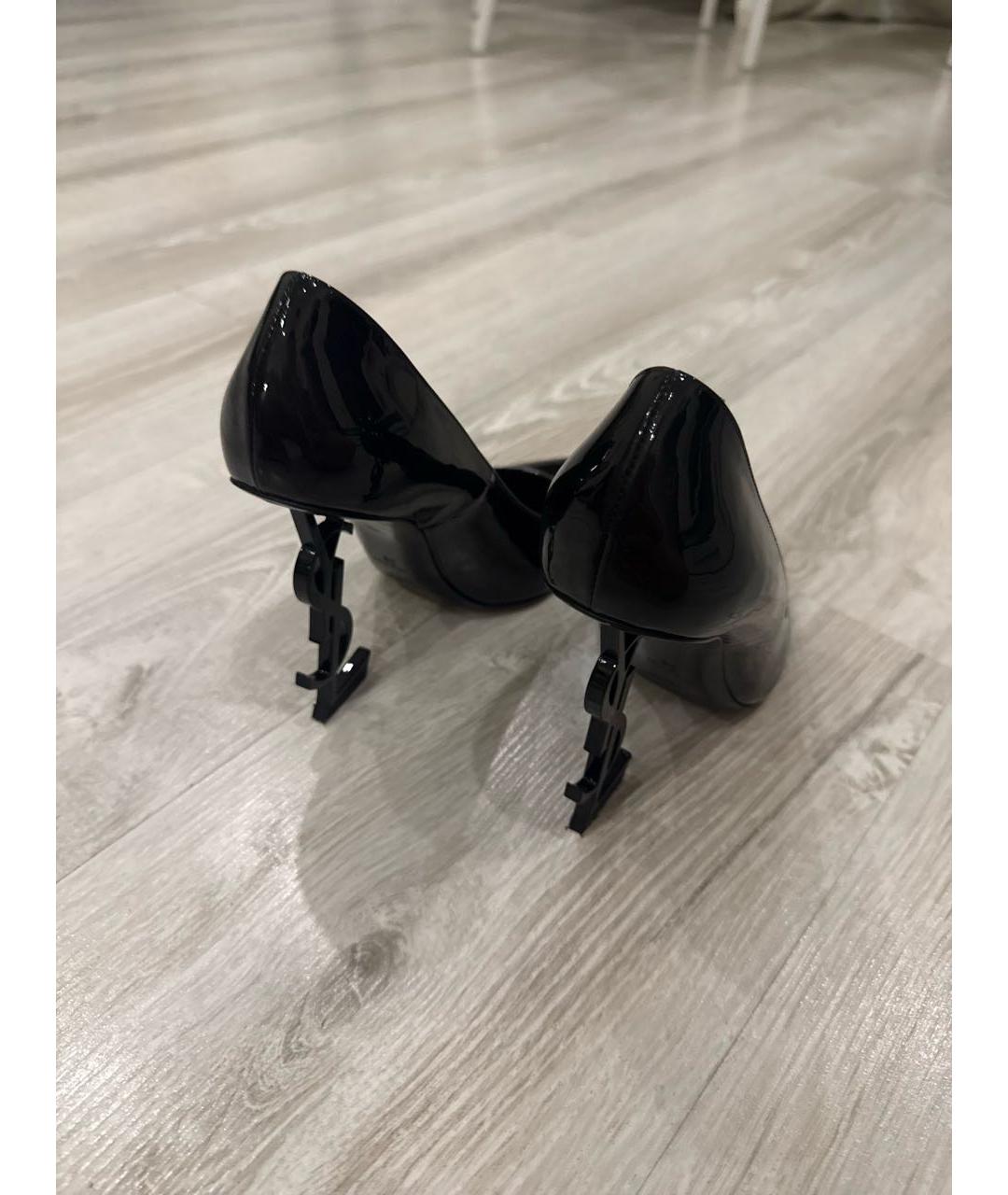 SAINT LAURENT Черные туфли из лакированной кожи, фото 4