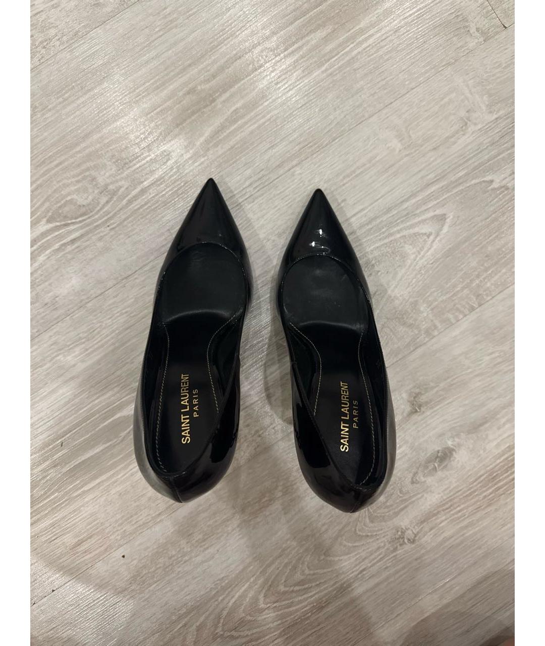 SAINT LAURENT Черные туфли из лакированной кожи, фото 3