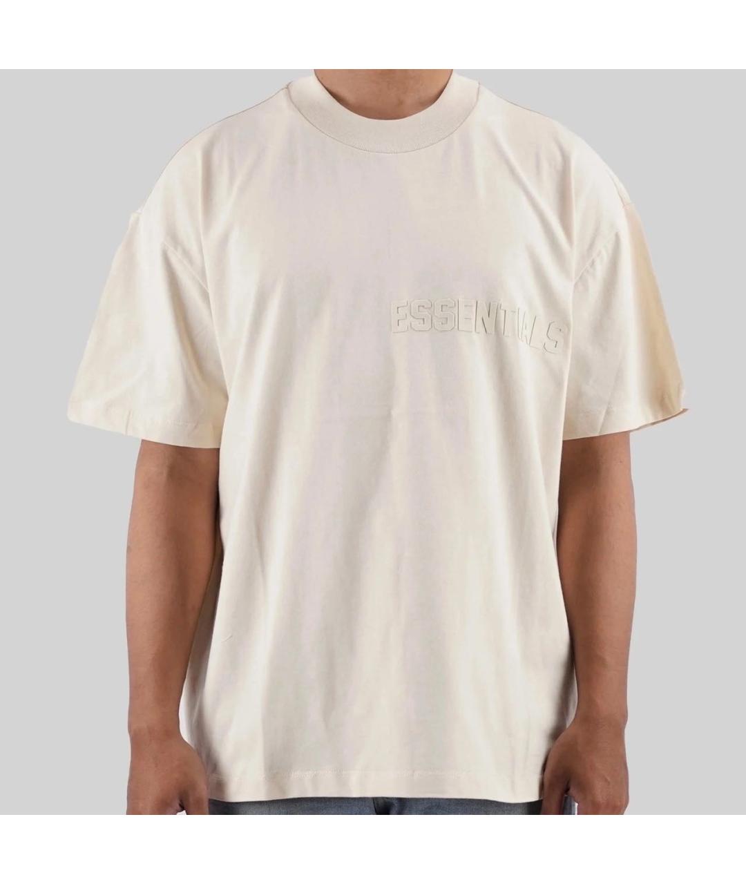 FEAR OF GOD ESSENTIALS Бежевая хлопковая футболка, фото 3