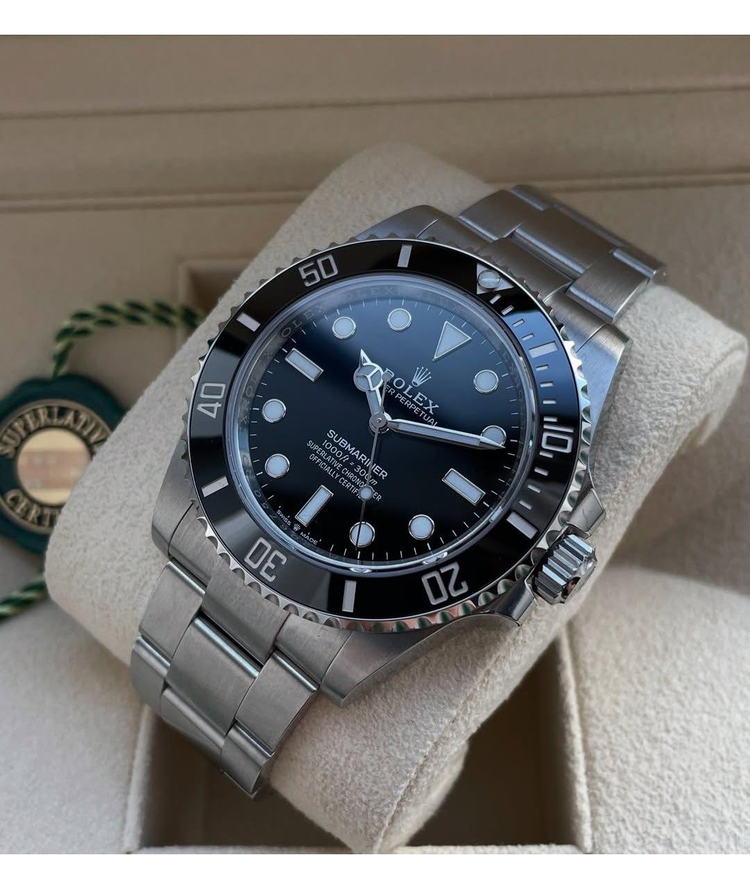 ROLEX Черные стальные часы, фото 2