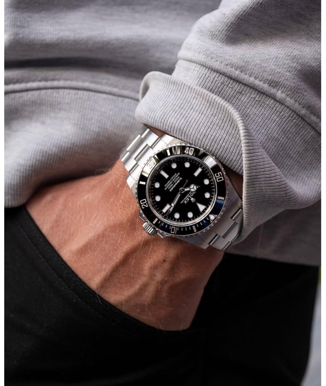 ROLEX Черные стальные часы, фото 8