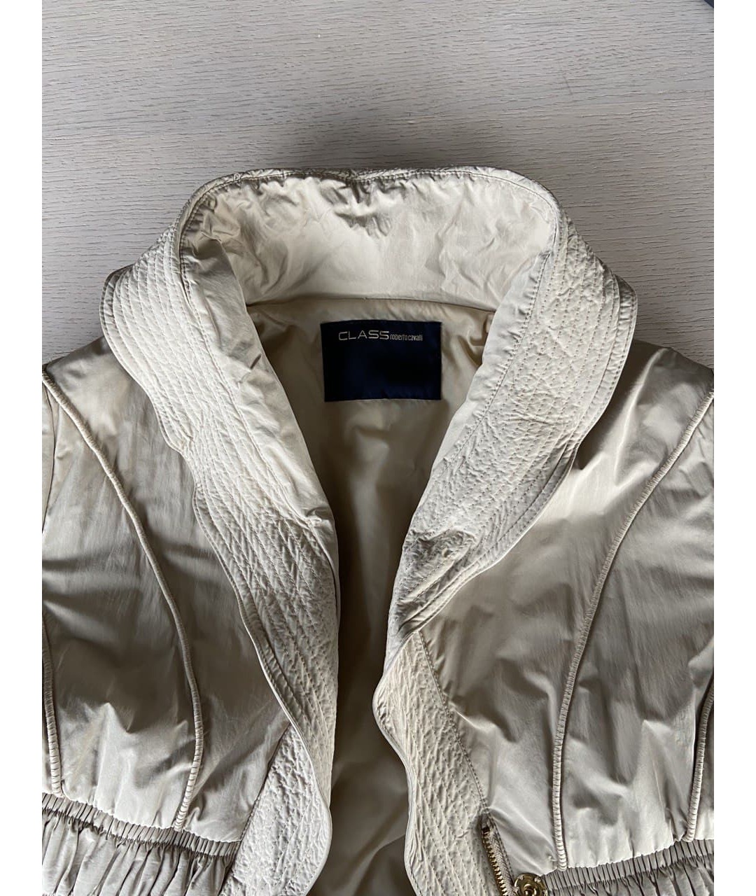ROBERTO CAVALLI Бежевое полиамидовое пальто, фото 3