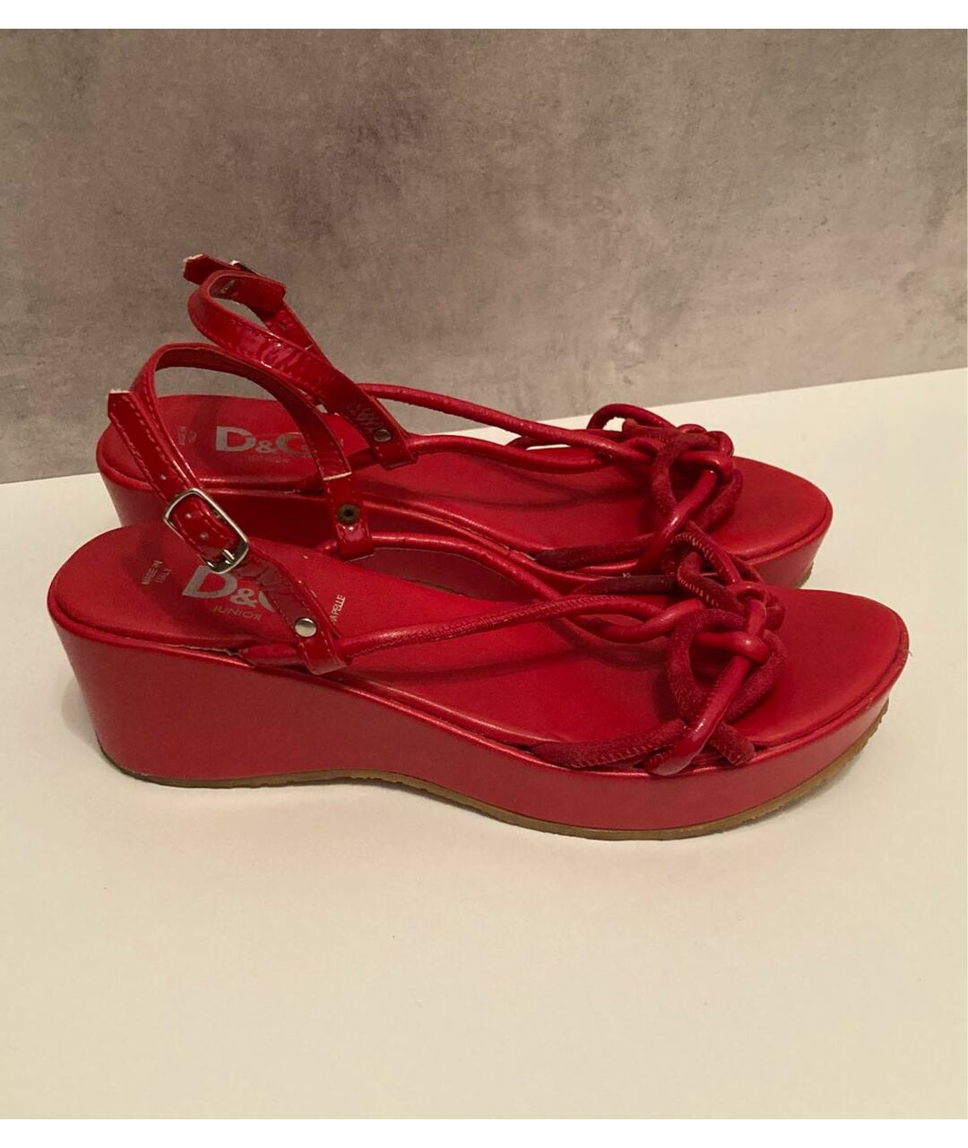 DOLCE&GABBANA Красные кожаные сандалии и шлепанцы, фото 8