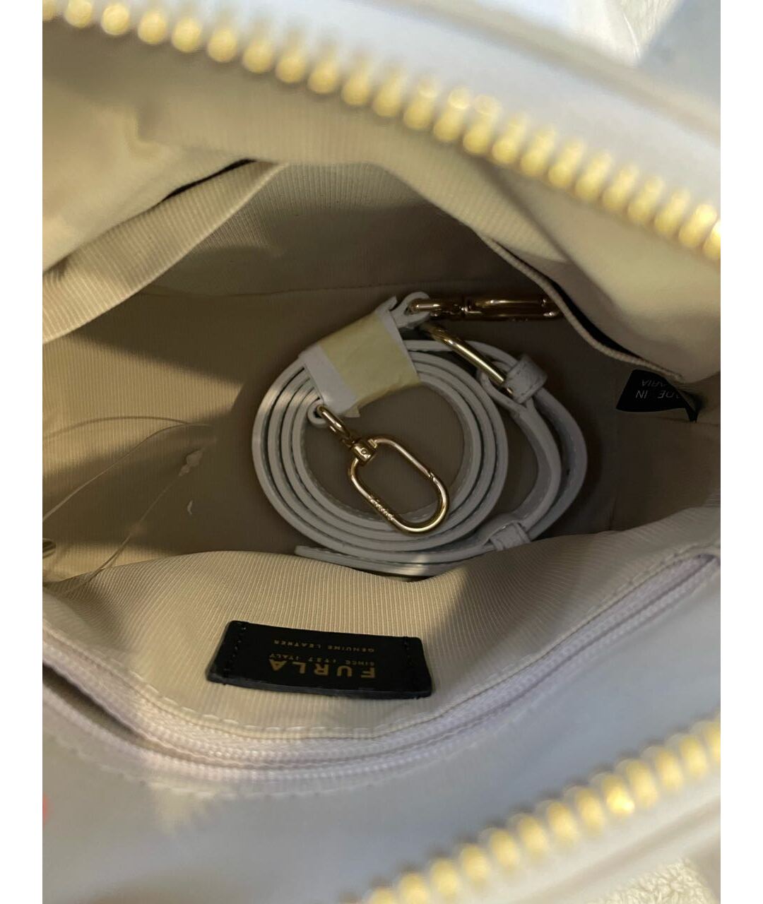FURLA Белая кожаная сумка с короткими ручками, фото 4