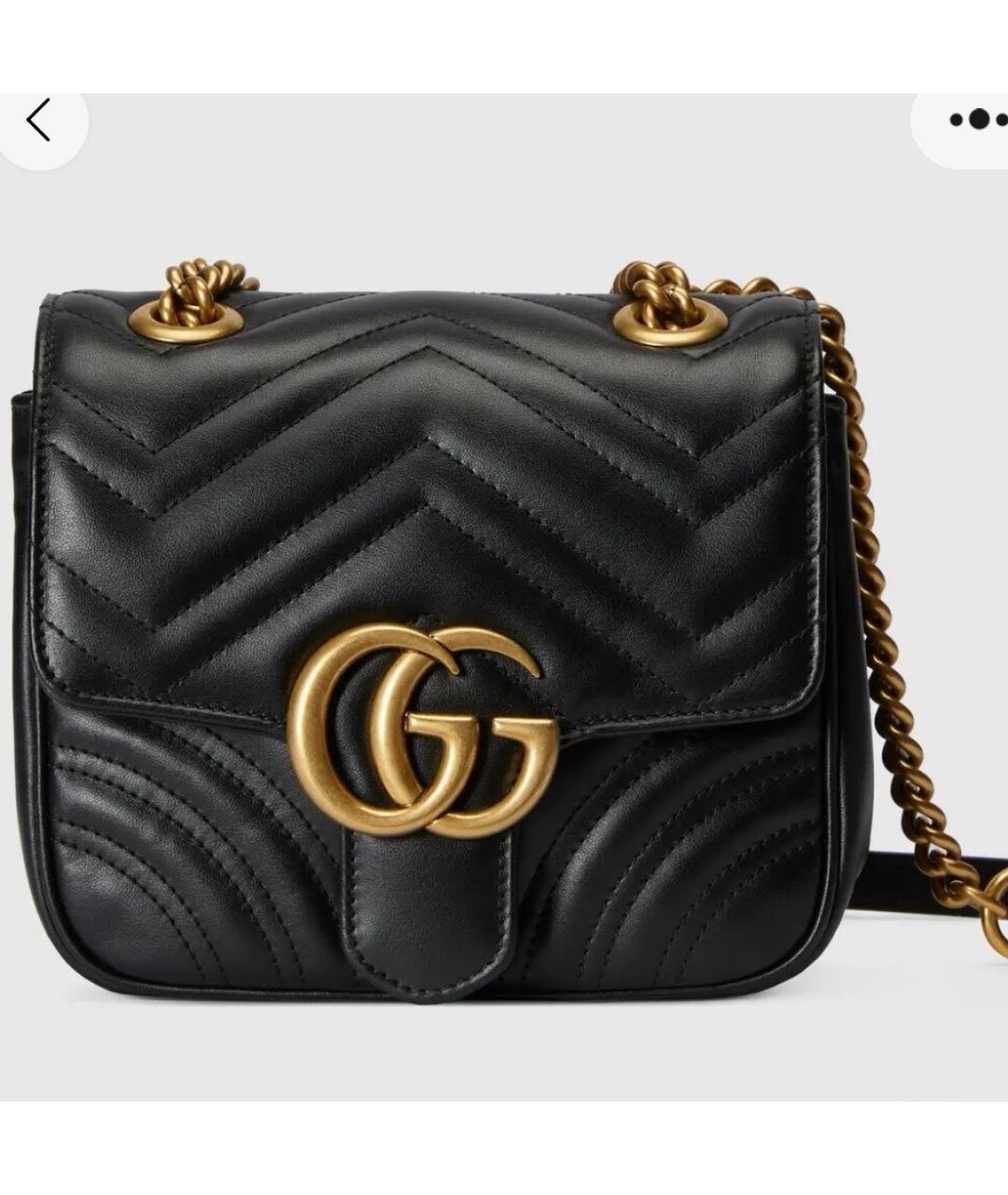 GUCCI Черная кожаная сумка через плечо, фото 9