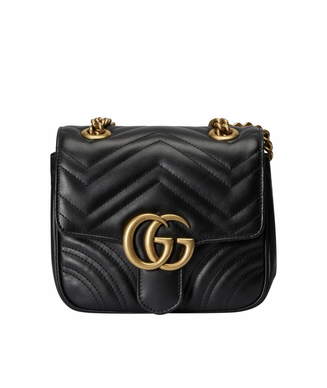 GUCCI Черная кожаная сумка через плечо, фото 1