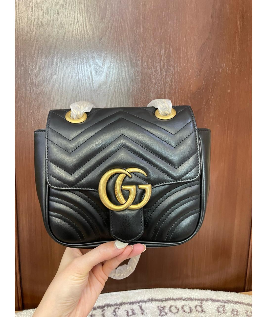GUCCI Черная кожаная сумка через плечо, фото 2