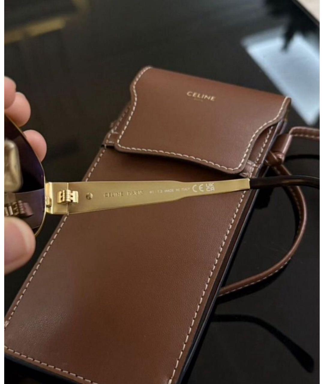 CELINE Коричневые солнцезащитные очки, фото 3