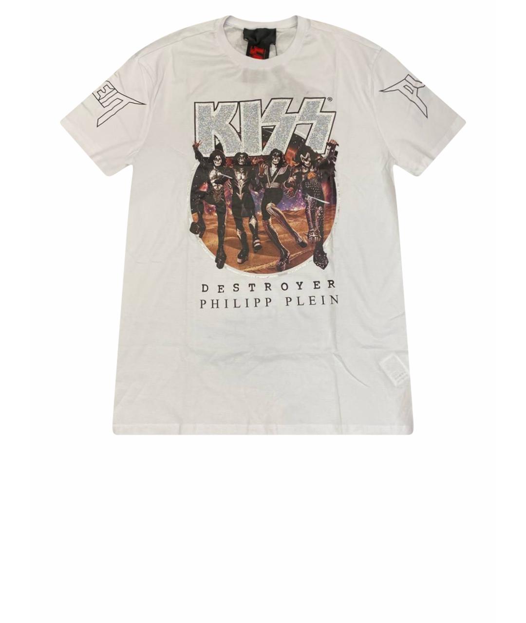 PHILIPP PLEIN Белая хлопковая футболка, фото 1