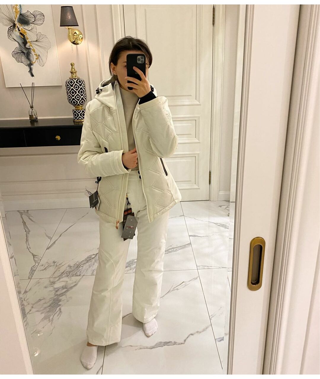 EMPORIO ARMANI Белый полиэстеровый костюм с брюками, фото 7