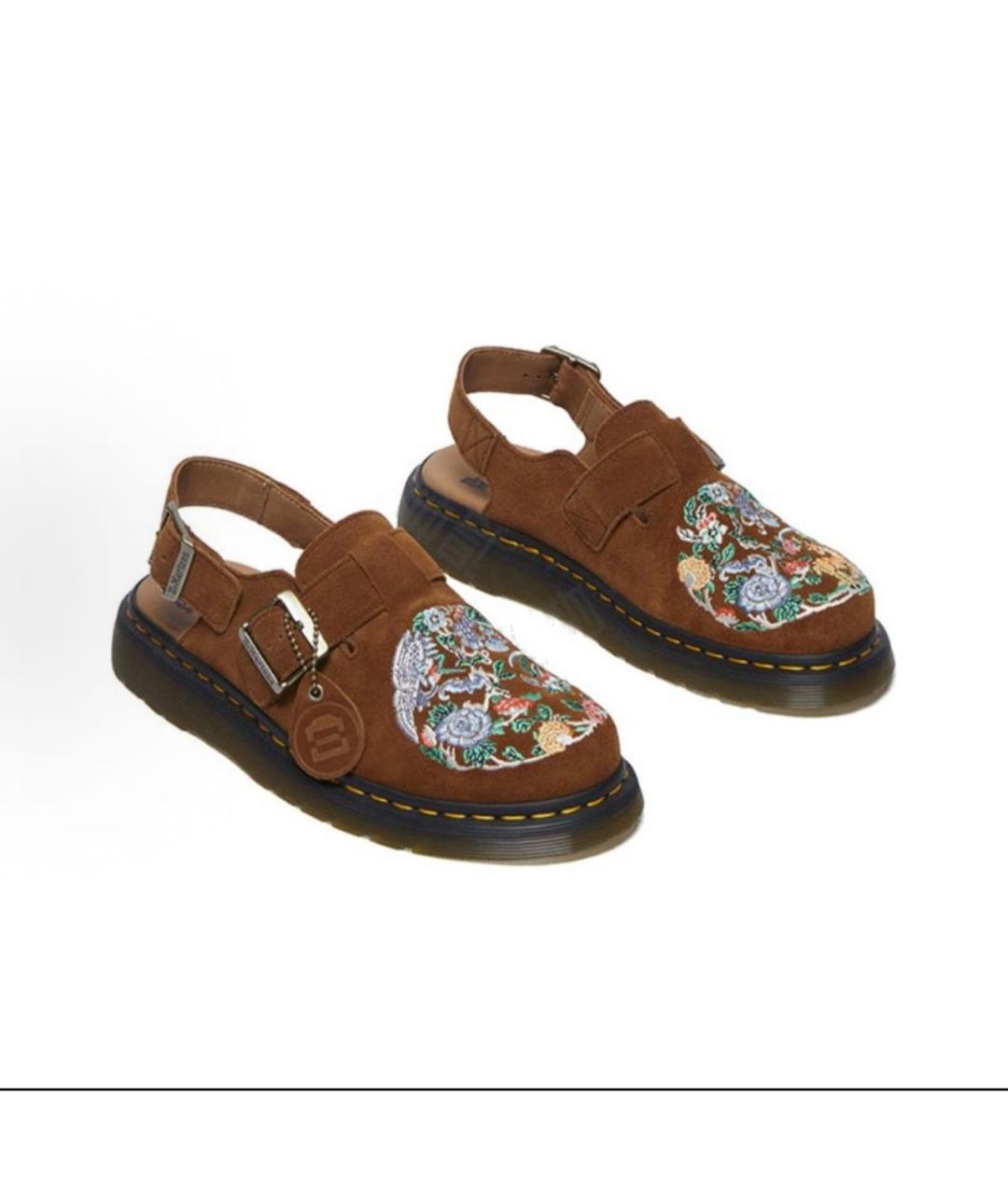 DR. MARTENS Коричневые замшевые сандалии, фото 3