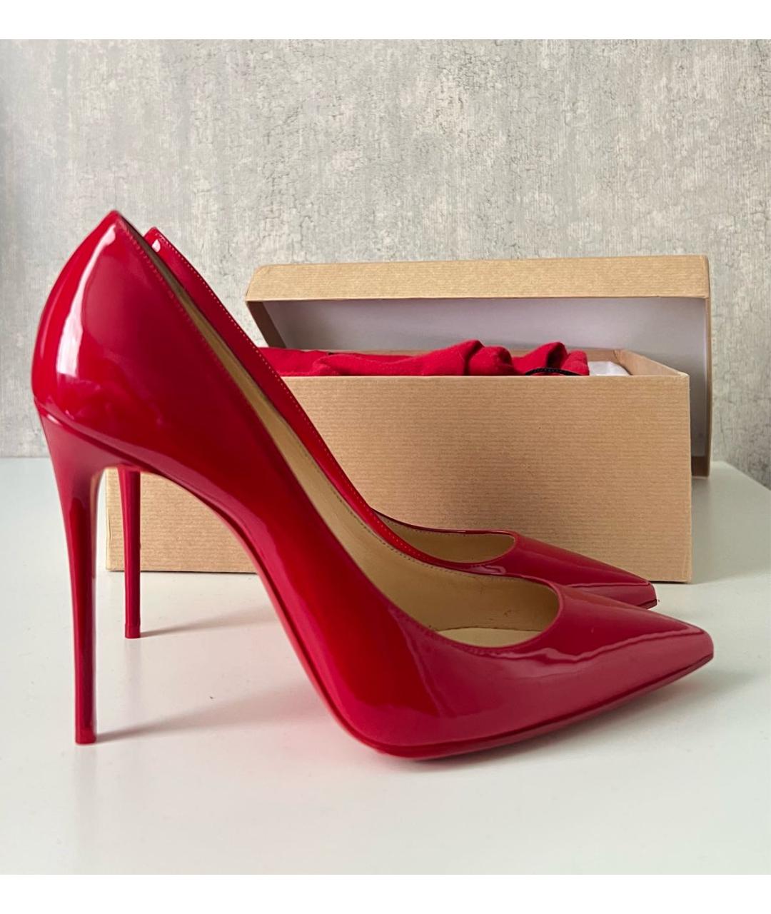 CHRISTIAN LOUBOUTIN Красные туфли из лакированной кожи, фото 8
