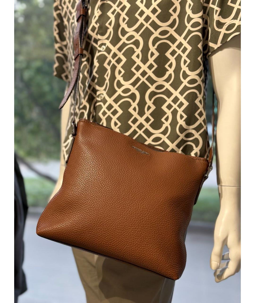 MICHAEL KORS Коричневая кожаная сумка на плечо, фото 3