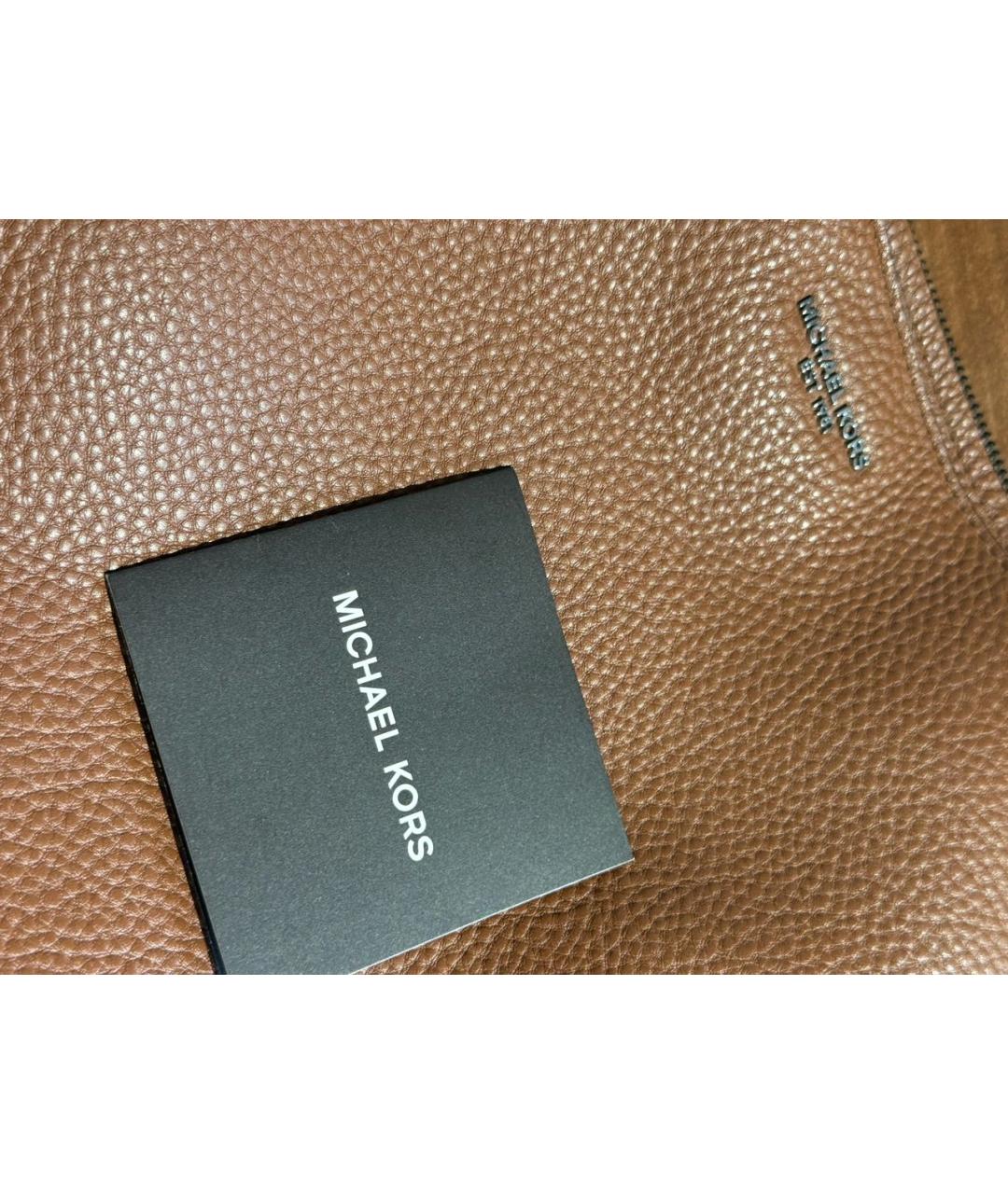 MICHAEL KORS Коричневая кожаная сумка на плечо, фото 7