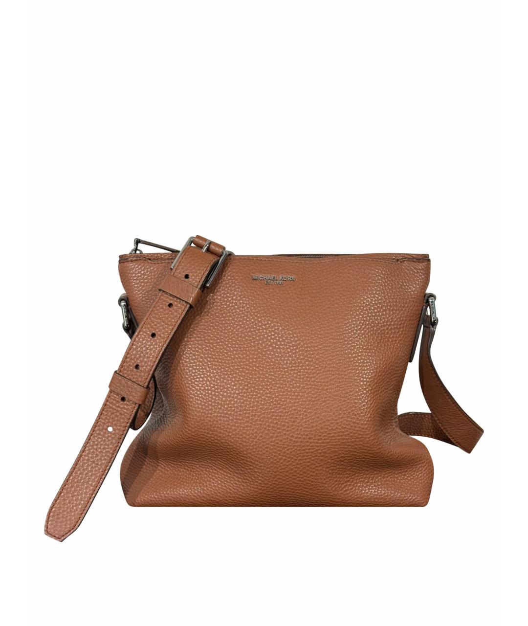 MICHAEL KORS Коричневая кожаная сумка на плечо, фото 1