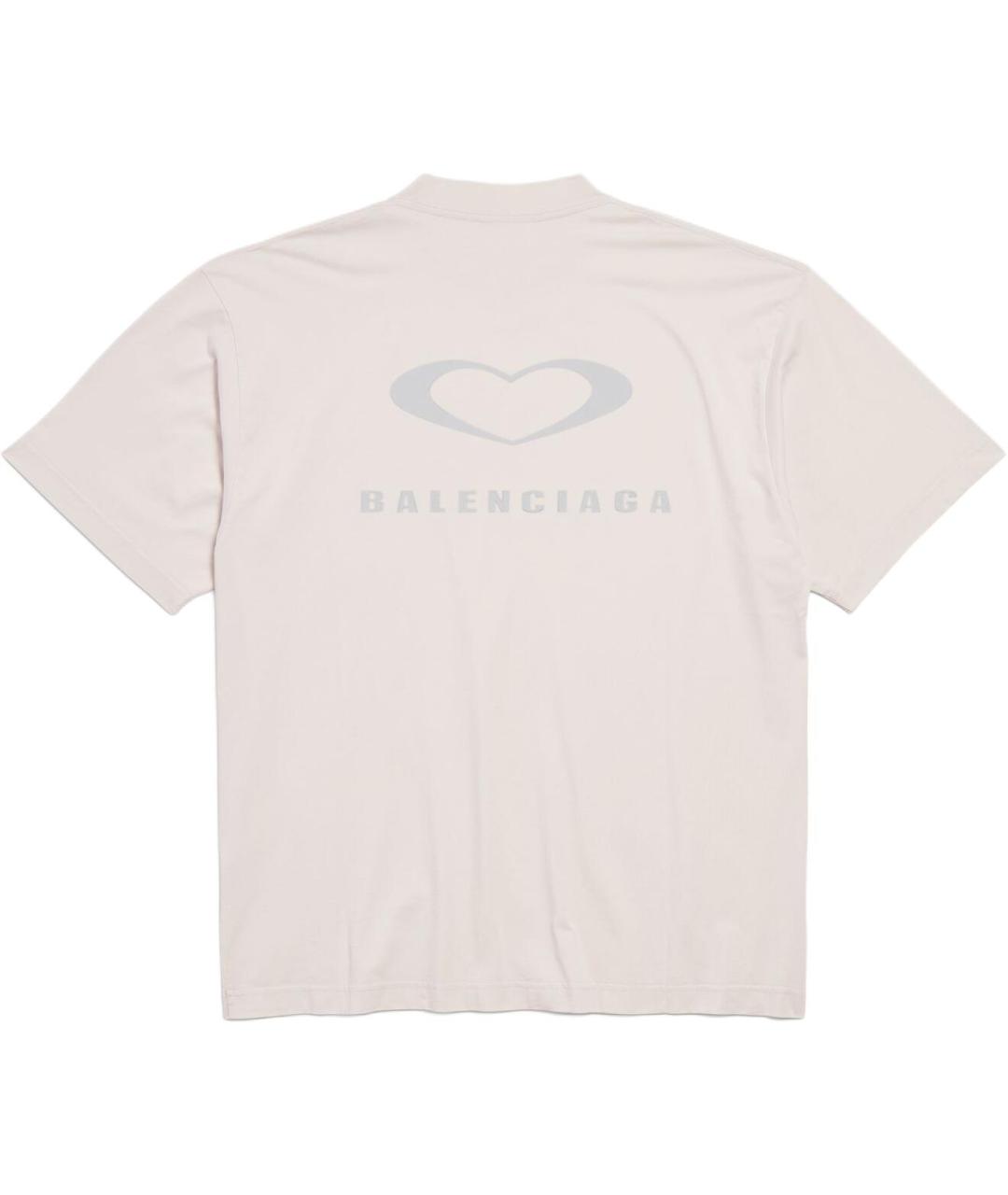 BALENCIAGA Бежевая хлопковая футболка, фото 2